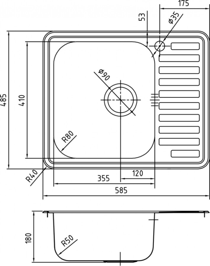 Iddis Strit STR58PLi77 Мойка кухонная