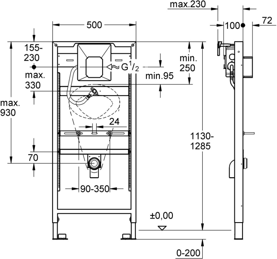 Grohe Rapid SL 38803001 инсталляция для писсуара