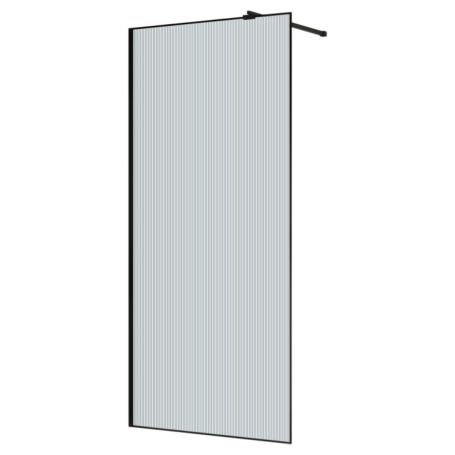 Душевая перегородка Azario Walk-in 1200x1950 в рамке, рифленое стекло, толщина стекла 8 мм, профиль черный матовый AZ-271-120-MВ-CRF