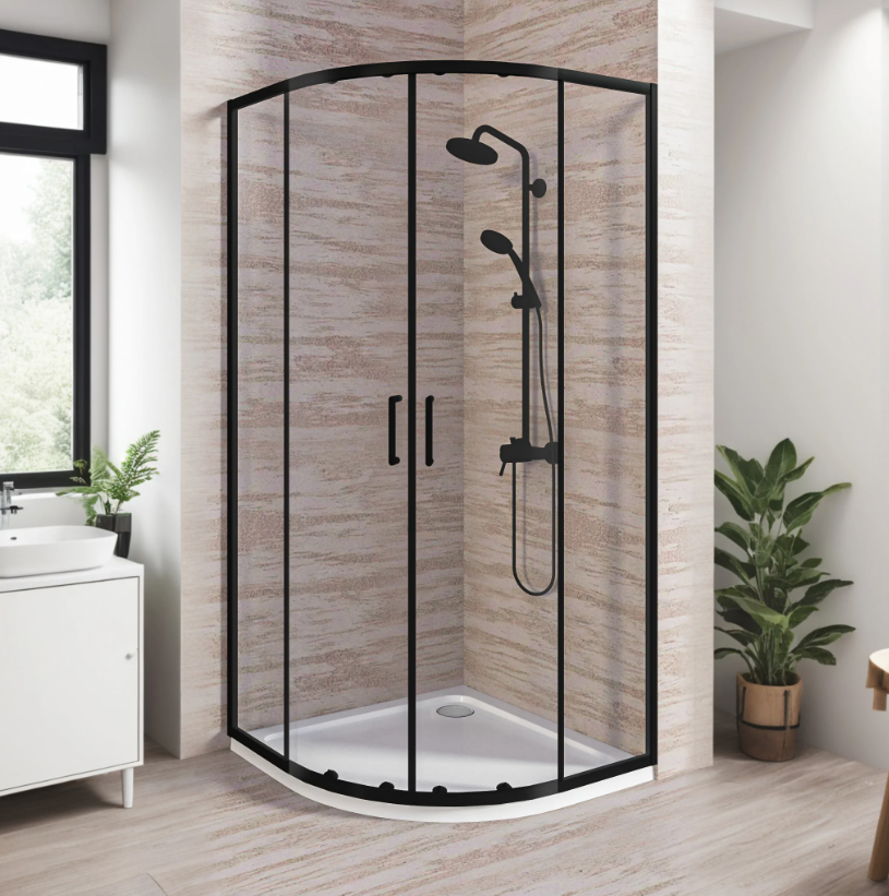 BAS Lite R-100-C-B душевое ограждение 1000х1000х1900 Черный ЛТ00026
