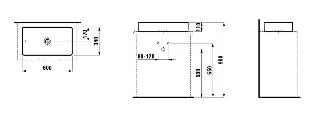 Laufen Living Square раковина накладная 60 см