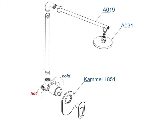 WasserKRAFT A12831 душевая система скрытый монтаж хром