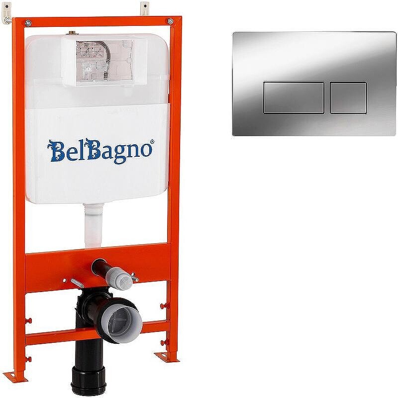 Комплект инсталляции Belbagno BB026/BB041CR с кнопкой смыва BB041CR хром