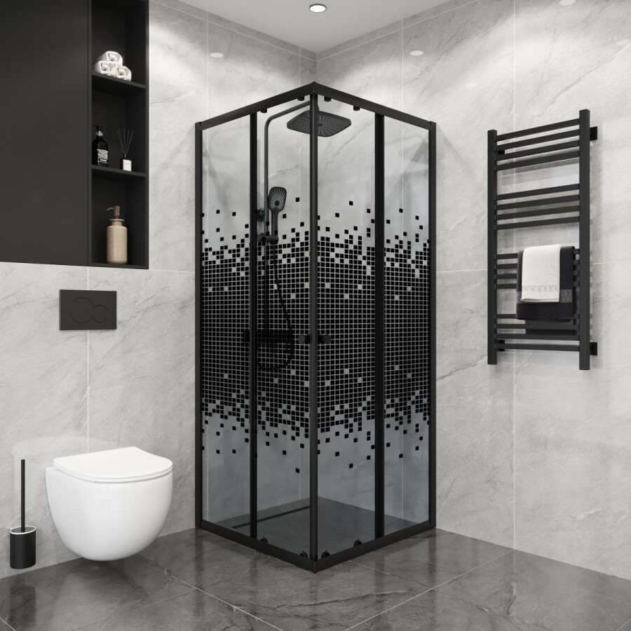 Душевой уголок 80x80 Niagara Eco NG-1008-14QBLACK