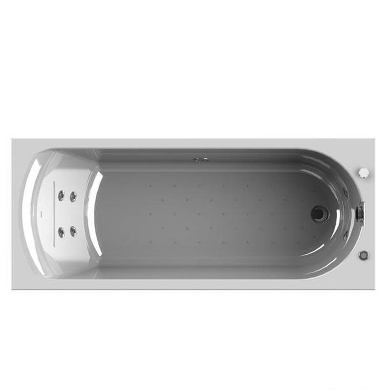 Wachter Кэти 168x70 см ванна акриловая прямоугольная с гидромассажем и фронтальной панелью хром