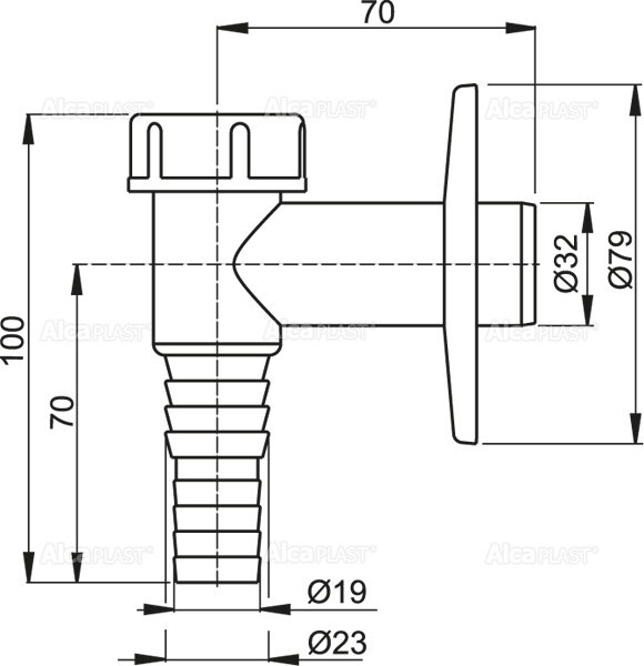 Сифон для стиральной машины наружный Alca Plast APS2