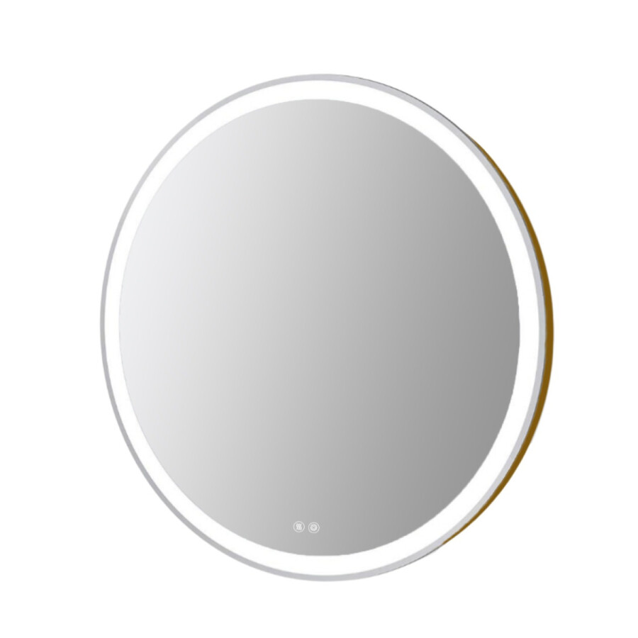 Зеркало с подсветкой в ванную Azario Юлия 800х800х30 цвет золотой матовый АZ-LED013325