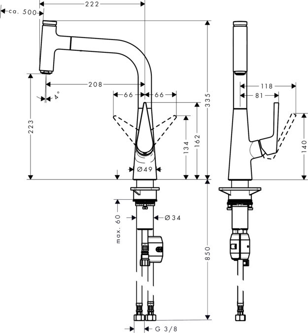 Hansgrohe Talis Select S 72822000 смеситель для кухни хром