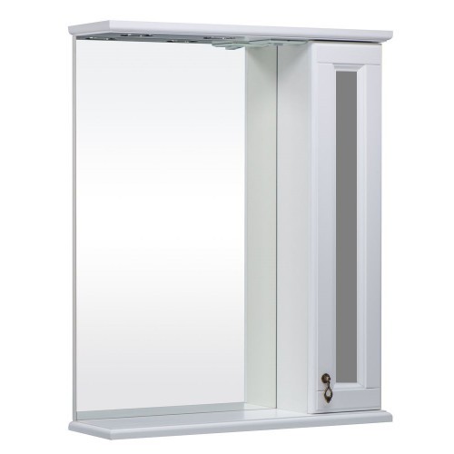 BAS Варна зеркало с полочкой и шкафчиком стекло 60 см цвет белый