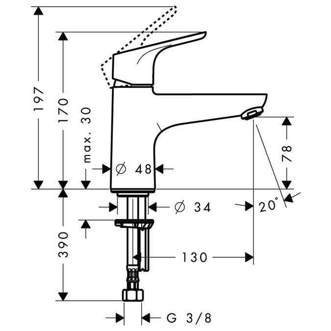 Hansgrohe Focus Monotrou 31931000 смеситель для раковины хром