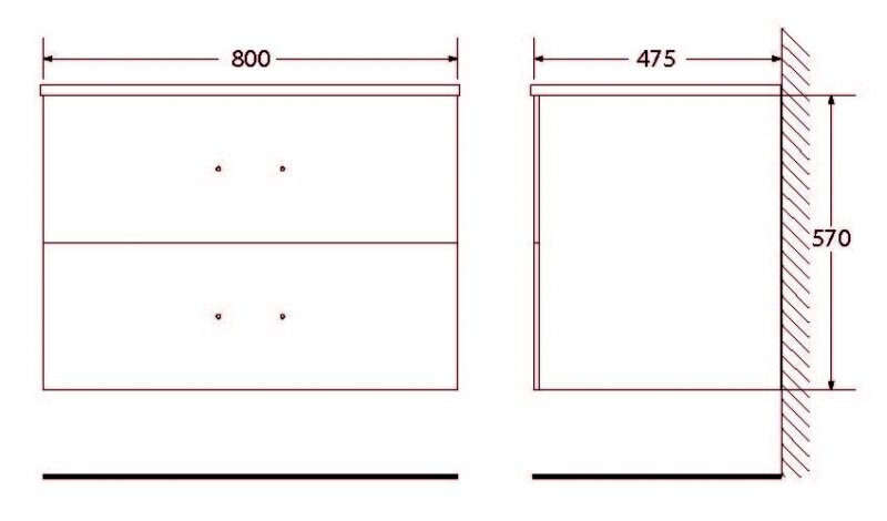 BelBagno Onda80 см тумба с раковиной ONDA-M-800-2C-SO-BL подвесная