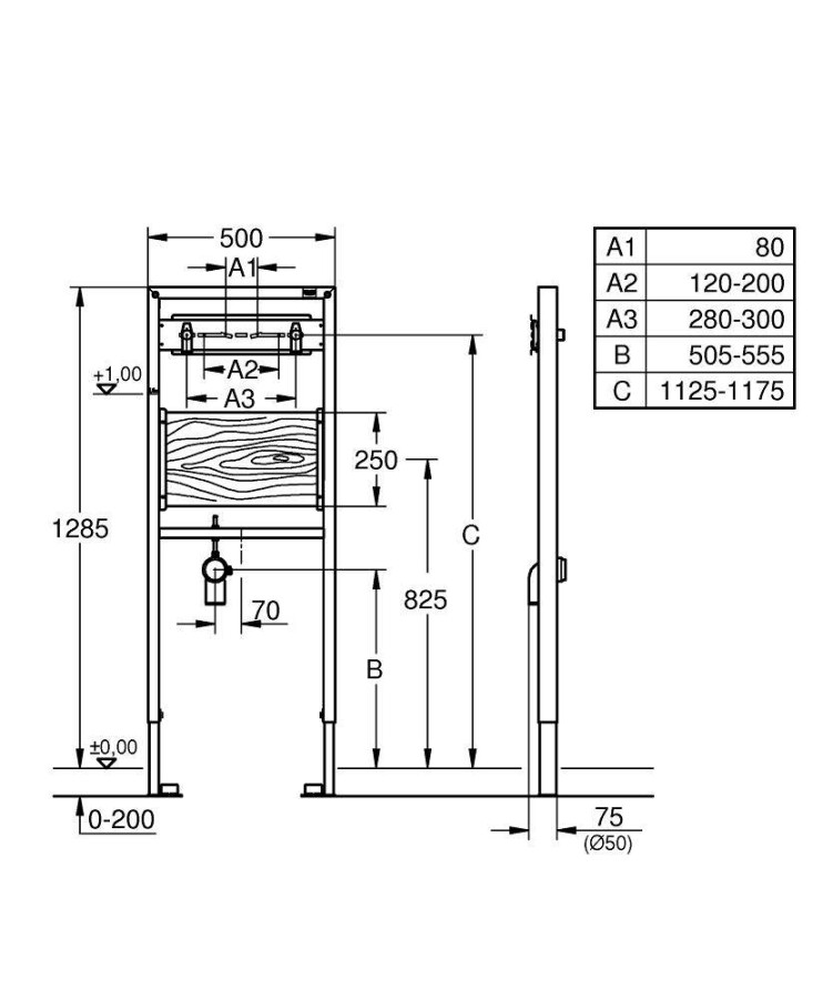 Grohe Rapid SL 38544000 инсталляция для литой раковины и смесителя