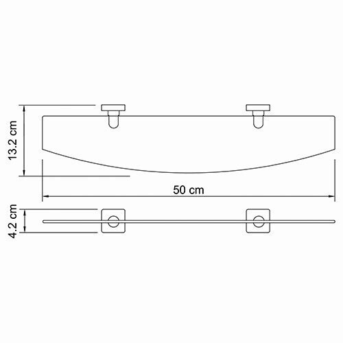 WasserKRAFT Lippe K-6524 Полка стеклянная хром