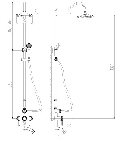 Lemark Jasmine LM6662B Душевая система с изливом