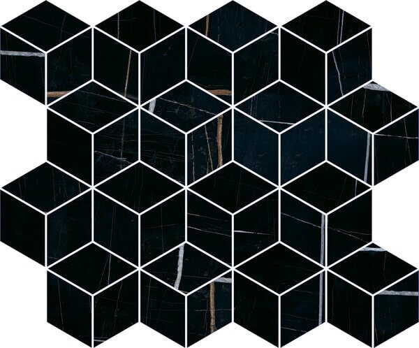 Декор Греппи черный мозаичный T01714026