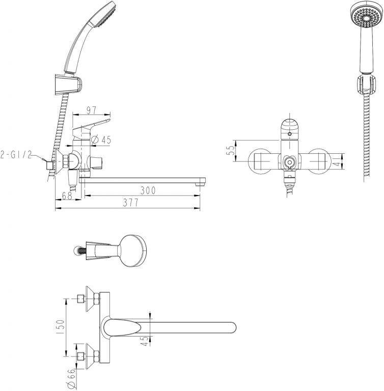 Bravat Drop F00409C Набор 2 в 1 F64898C-LB + D141C