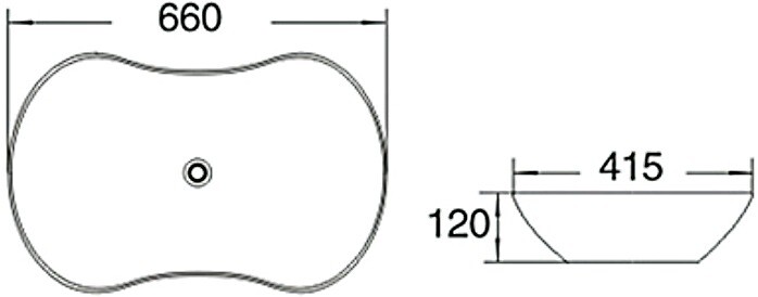 SantiLine SL-1030 раковина накладная 66 см