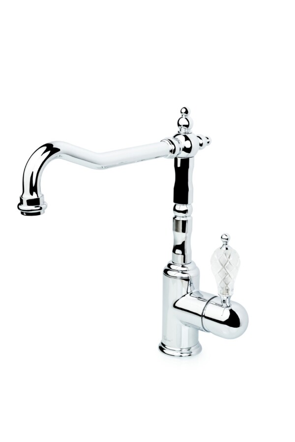 Смеситель для кухни Boheme Kitchen Tradizionale Chromo с ручкой Crystal 103-CRST
