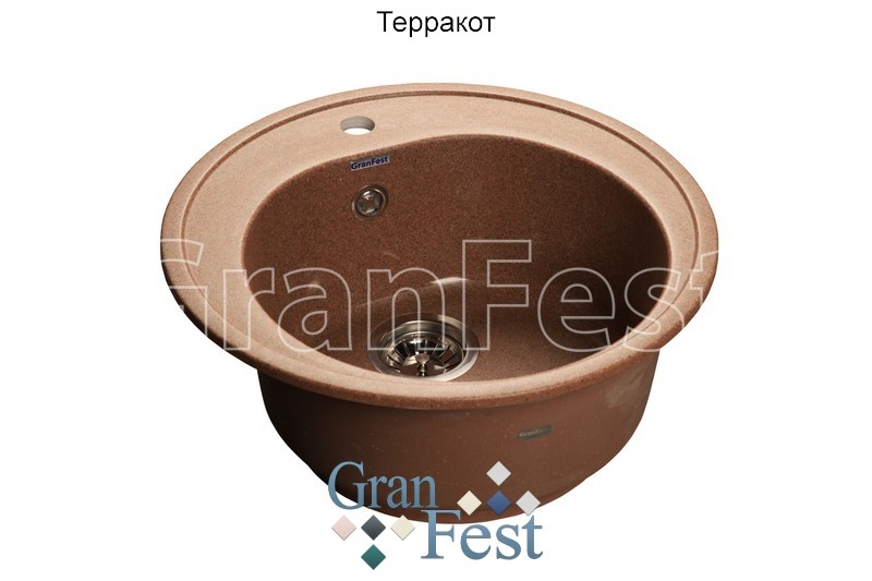 GranFest Rondo GF-R510 кухонная мойка терракот 50.8х50.8 см