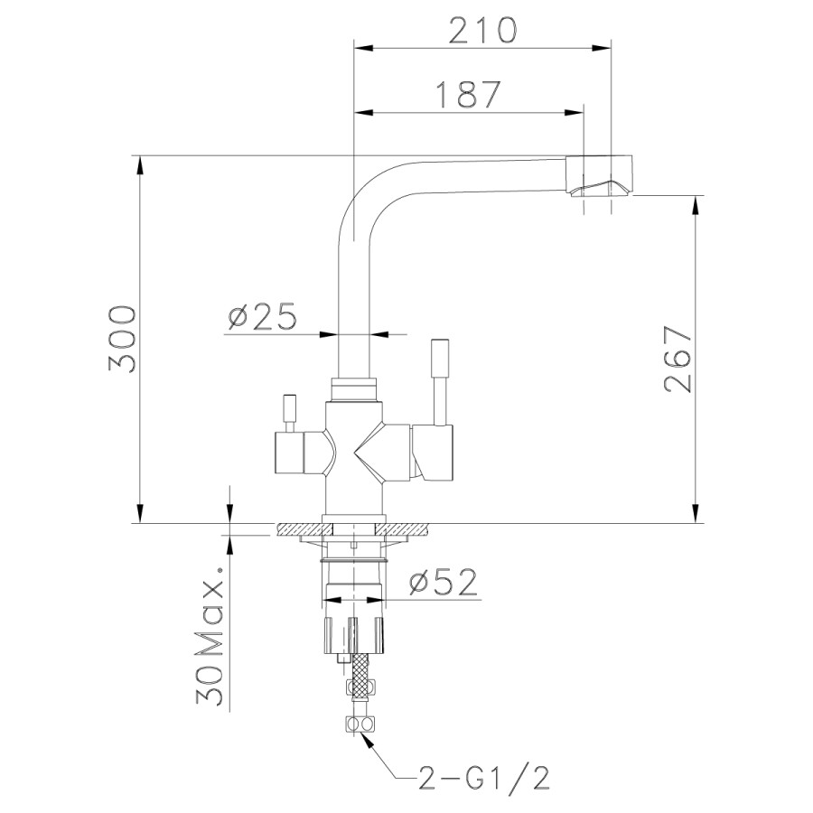 Lemark LM5061S Expert смеситель для кухни сталь