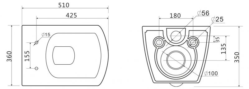 BelBagno Carina BB514CHR унитаз подвесной