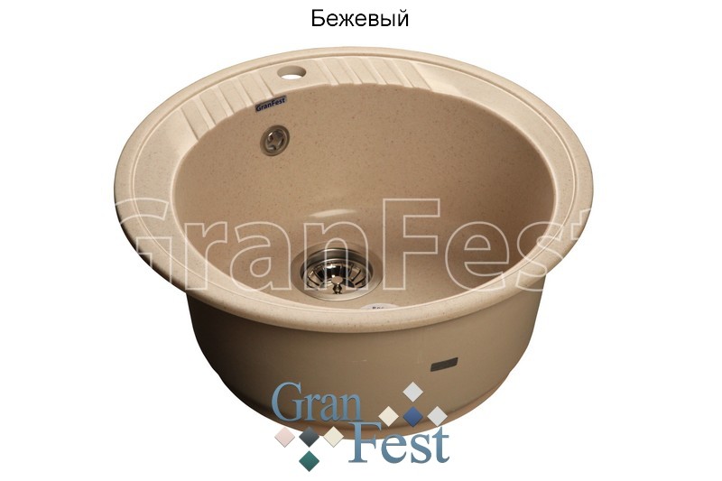 GranFest Rondo GF-R520 кухонная мойка бежевый 51.8х51.8 см