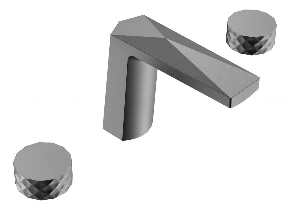 Смеситель врезной для раковины на 3отв. Boheme Venturo Gun Metall 150-GM-DIAMOND