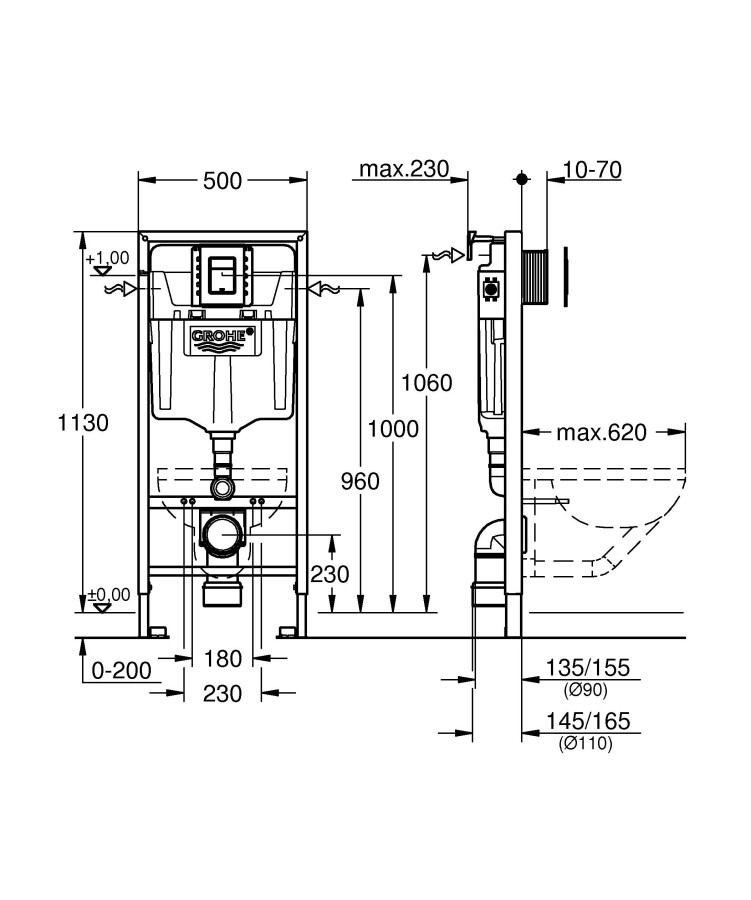 Grohe Rapid SL 39501000 инсталляция для унитаза