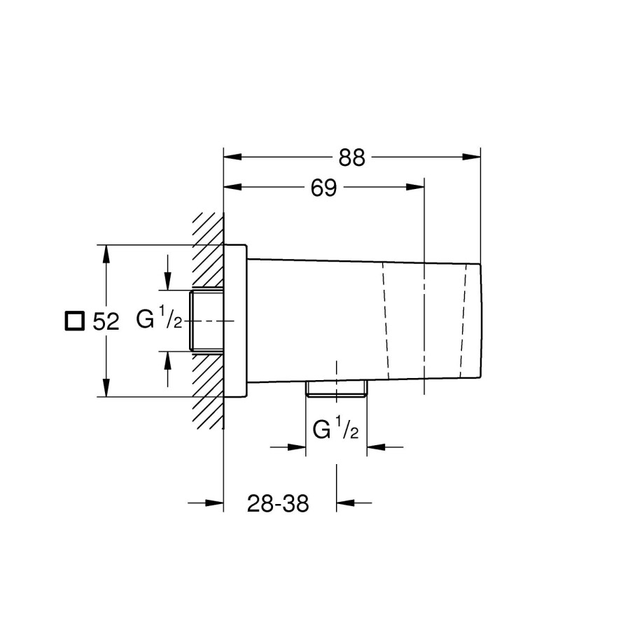 Grohe Euphoria Cube 26370A00 подключение для душевого шланга темный графит