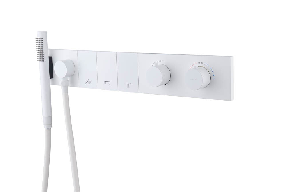 Термостатический смеситель встраиваемый с ручным душем Boheme Zodiac Thermo Matt White 133-SYS-MW