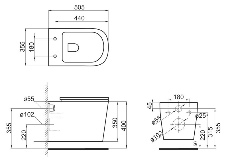 BelBagno Veneto BB132CHR унитаз подвесной