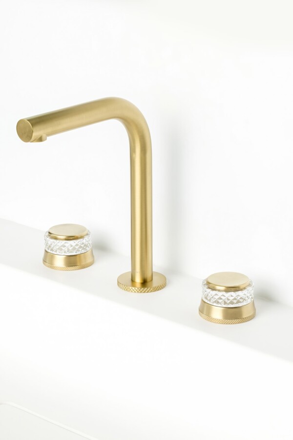 Смеситель для раковины Boheme Aura Mat Gold на 3 отв. 152-MG-A