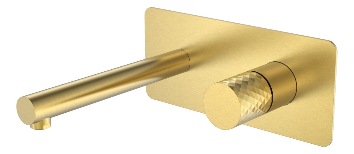 Смеситель для раковины из стены Boheme Stick ручка Diamond Matt Gold 125-MG
