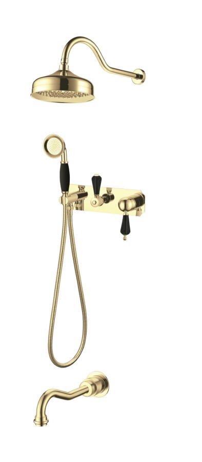 Душевая система с изливом Boheme Tradizionale Nero Золото Черная керамика 258