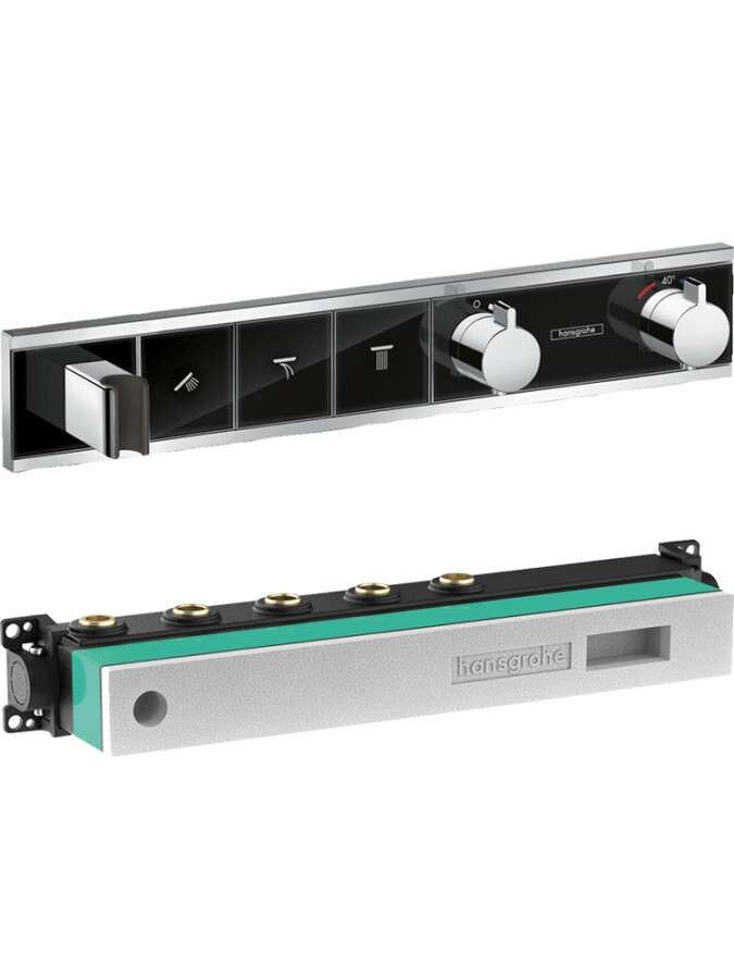 Hansgrohe 15356600S Set HG RainSelect термостатический смеситель для душа (15356600+15311180) черный/хром