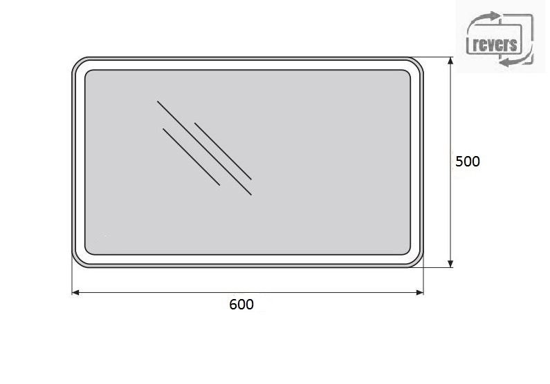 Зеркальное полотно BelBagno 50*60 SPC-MAR-500-600-LED-BTN