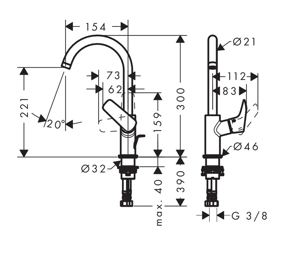 Hansgrohe Logis 71130000 смеситель для раковины хром