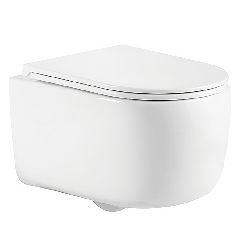 Унитаз подвесной Azario Nata360х515х350 безободковый, система смыва "Скрытое Торнадо", с быстросъемным сиденьем "Микролифт" AZ-5102T-WHT