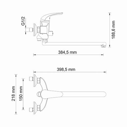 WasserKRAFT Rossel 2802L смеситель для ванны хром