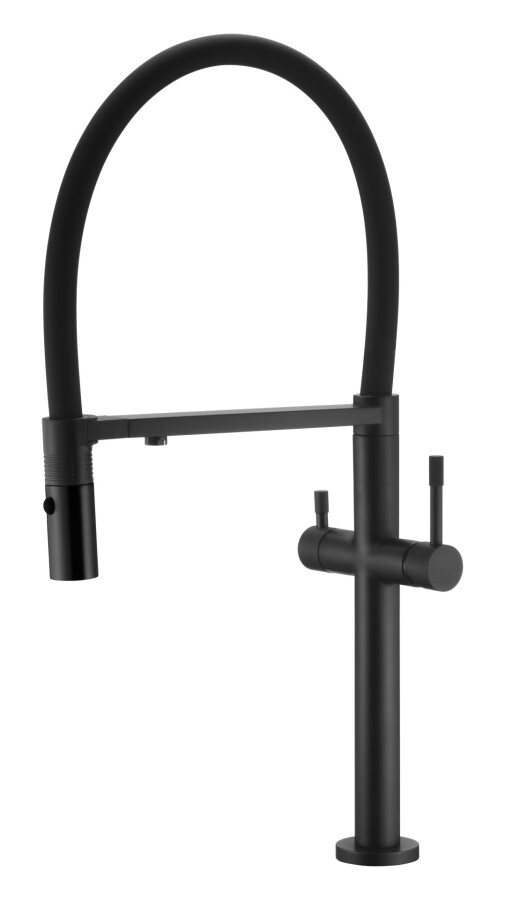 Смеситель для кухни Boheme Kitchen Uno Black 115-B c краном для питьевой воды