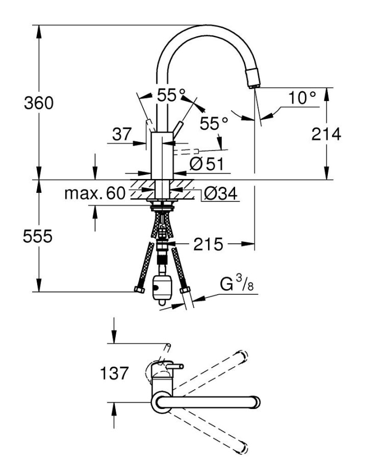 Grohe Concetto New 32663003 смеситель для кухни хром