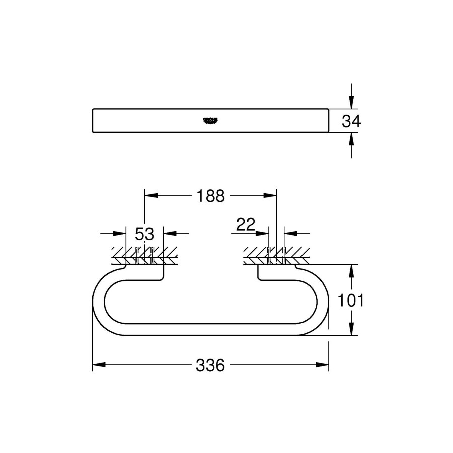 Grohe Selection 41064000 поручень для ванны 300 мм