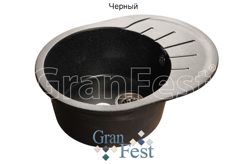 GranFest Rondo GF-R580L кухонная мойка черный 57.9х44.8 см