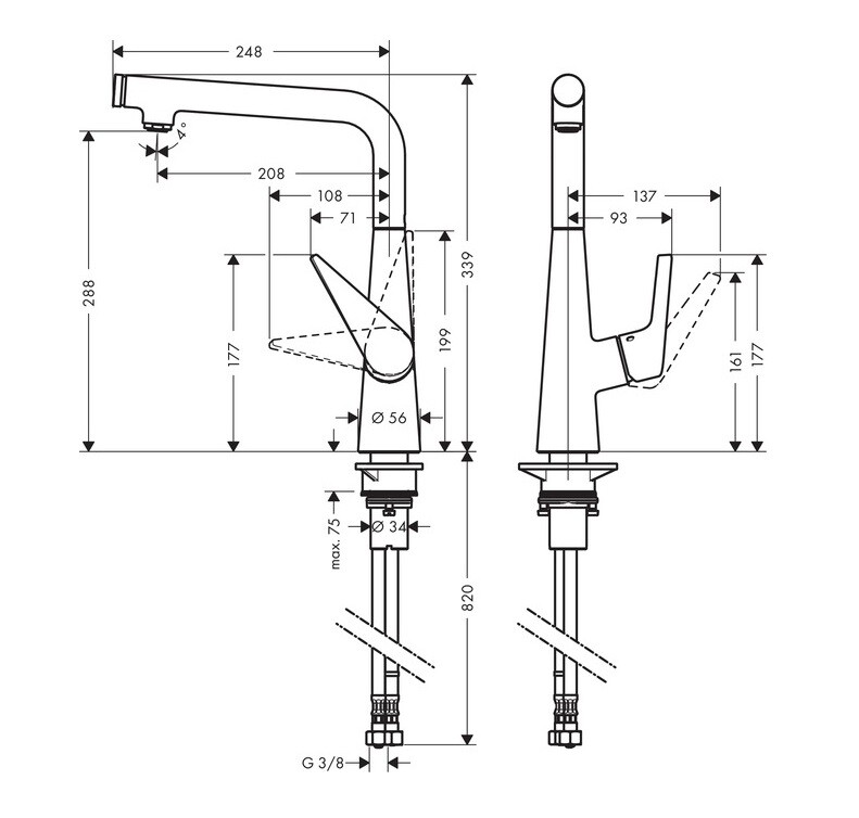 Hansgrohe 72820000 Talis Select S 300 смеситель для кухни хром