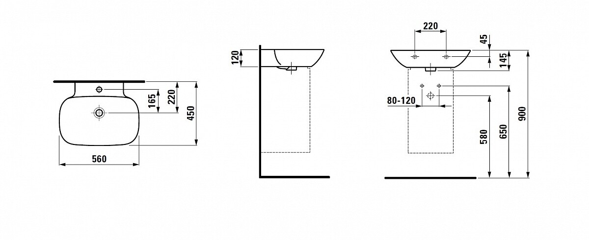 Laufen Ino раковина накладная 56 см