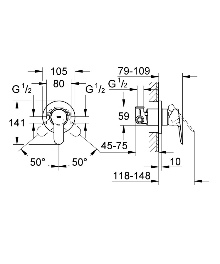 Grohe BauEdge 29040000 смеситель для душа