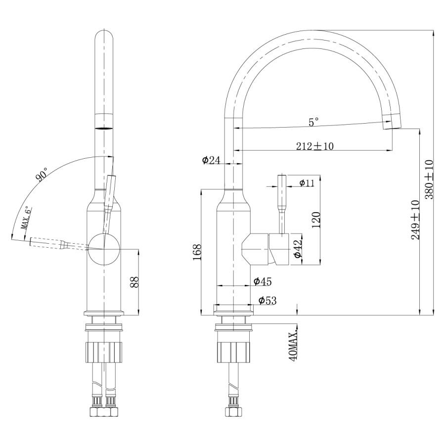 Lemark LM5079S Expert смеситель для кухни сталь