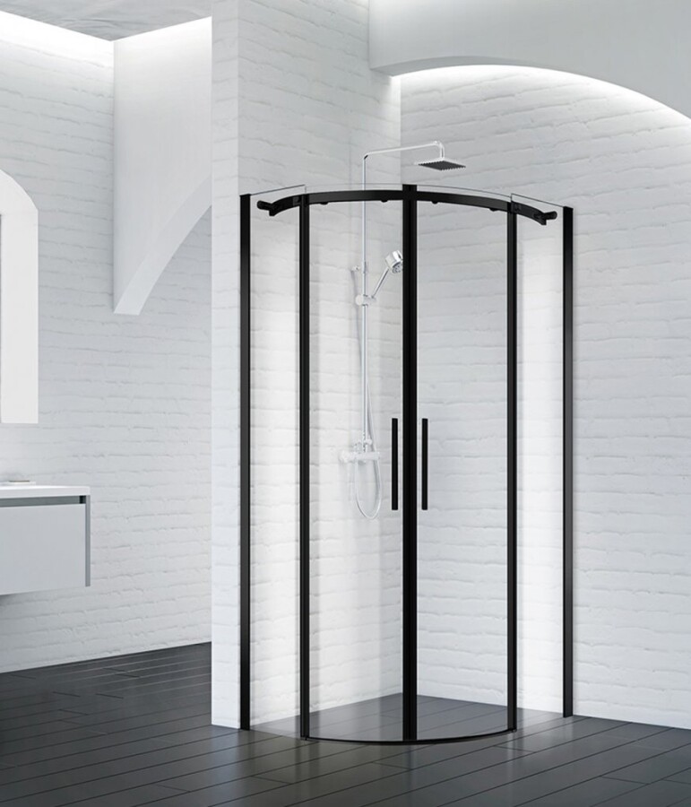 BelBagno ACQUA-R-2-100-C-NERO душевое ограждение 100*100*1950