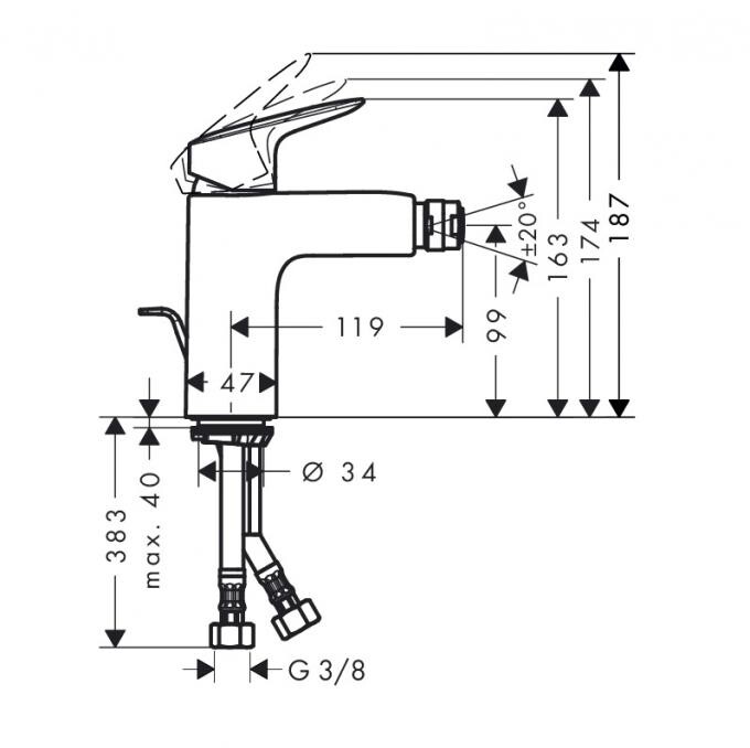 Hansgrohe Logis 71204000 смеситель для биде