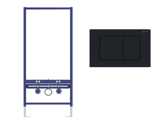 Aquatek Standart INSB-0000001 инсталляция для биде + кнопка KDI-0000012 черная матовая